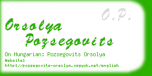 orsolya pozsegovits business card